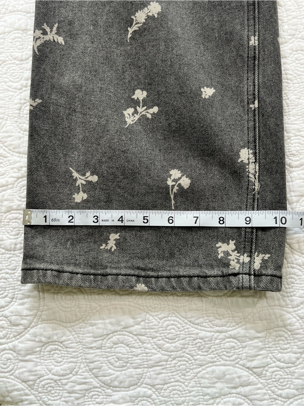Bohme jeans women’s small black wide leg floral print Relaxed boho whimsigoth - Picture 11 of 16